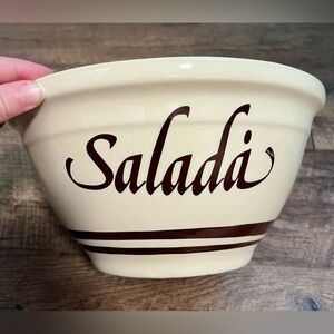 VTG McCoy Pottery cream & Brown Salad Bowl